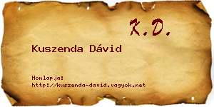 Kuszenda Dávid névjegykártya