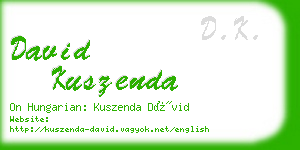 david kuszenda business card